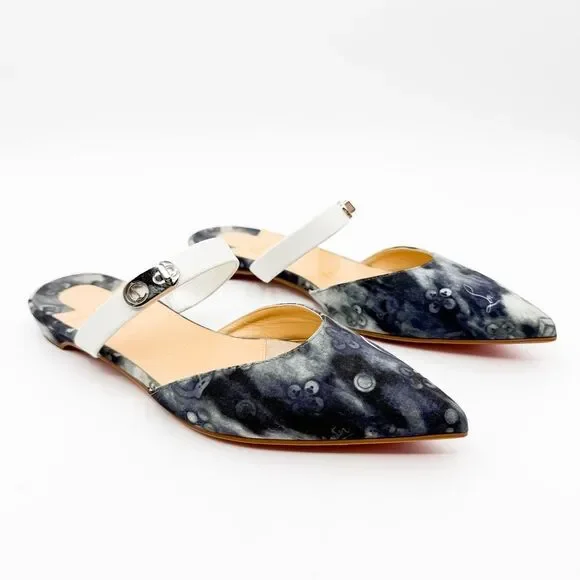 Christian Louboutin Choc Lock Pointed Toe Mules Flats EU 37 US 7 - Picture 2 of 13